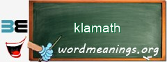 WordMeaning blackboard for klamath